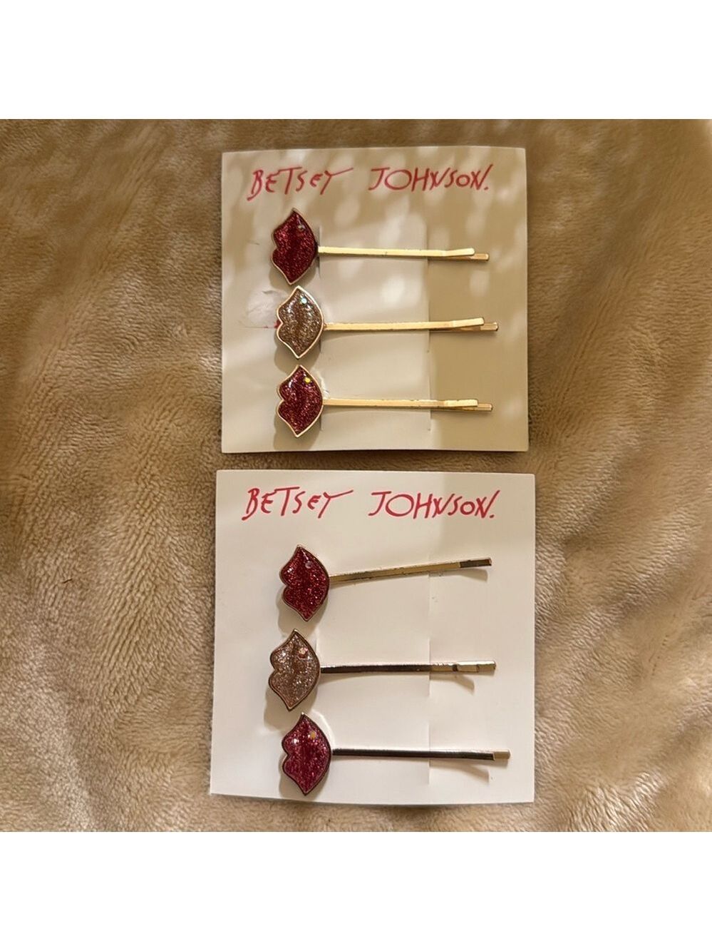 Betsey Johnson Red Lip Hair Pins